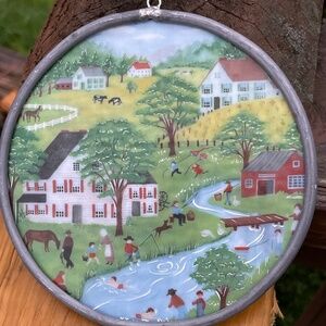 Translucent Hand painted Country Scene